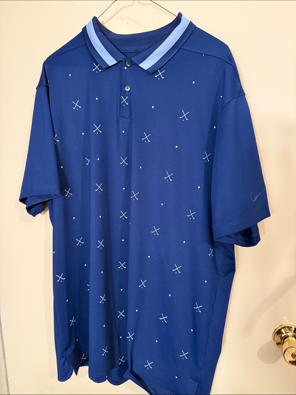 Nike Royal Blue Polo with Light Blue Collar Trim